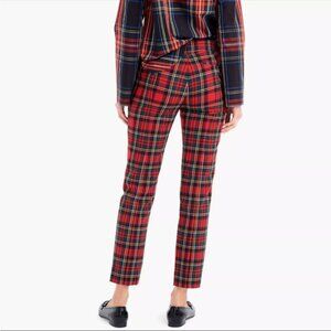 J. Crew Cameron Tartan Slim Leg Trousers Plaid 2 Way Stretch Wool Cropped